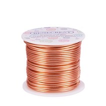 쥬얼리 만들기 12 게이지 (2mm) 알루미늄 와이어 1 피트 (30m) 여러 가지 빛깔의 양극 처리 된 보석 공예 구슬 꽃 색상, 04 Copper 2mm