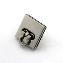 금속 사각형 회전 잠금 DIY 핸드백 가방 지갑 수하물 하드웨어 폐쇄 부품 액세서리 패션 특수 스위치 잠금 1 개, silver