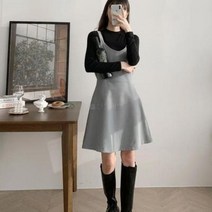 여자 뷔스티에 A라인 스판 여리핏 플레어 원피스