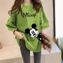 손드르 여자 미키 도널드 큰 사이즈 오버사이즈 박시 반팔 티(M-5XL)