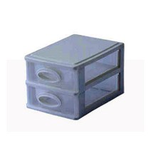 socean 반투명 미니 탁상서랍장-2단 소형 화장대 mini drawer chest 아가용품 정리 아기수건 옷장 비상약통 책상 문구 화