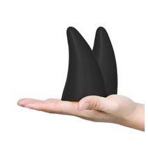 악마 뿔 더듬이 잎사귀 자동차 악세사리 입체 장식 스티커, 블랙 뿔 2개1세트