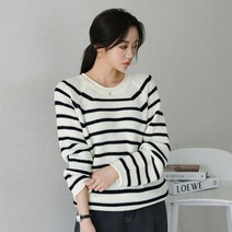 브리스살롱 코디하기 편한 마린룩 래글런 마린 스트라이프 니트