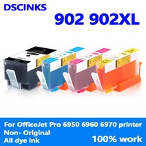 Hp 902XL 카트리지 용 교체 잉크 hp OfficeJet Pro 6950 6960 6970 프린터 902xl 902, Cyan - 14ml