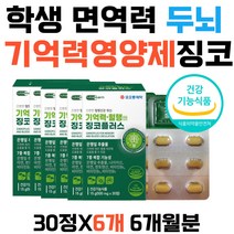 청소년 면역력 두뇌 기억력 영양제 징코 은행잎추출물 영양제 플라보놀배당체 호모시스테인 기억력 혈행 복합기능성 학생 수험생 중년 주부10대 20대30대40대 여자 남자