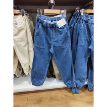 Uniqlo Boys and Girls 의류 워싱 데님 캐주얼 레깅스 바지 사이드 포켓 봄과 가을 캐주얼 바지 탄성 바지