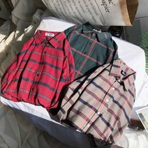 ⓖ 남성 배색 체크 긴팔셔츠 남방 흰티레이어드 GЯ//SVP 남성셔츠
