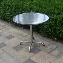 스텐 접이식 테이블 야외 카페 휴대용 캠핑 원형 실외 마당 옥상 정원 테라스, H.80cm 스텐 원형