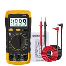 A830L LCD 디지털 멀티미터 AC DC 전압 다이오드 주파수 멀티테스터 전류 테스터 부저 기능이 있는 야광 디스플레이, 블랙