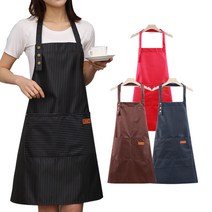 스트라이프 방수 앞치마 카페 식당 바리스타 꽃집 공방 앞치마, 브라운, 1개
