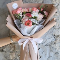 [파스텔 핑크 꽃다발] 플로라운지 생화꽃다발 배송, 일반 카드(1천원), 매장픽업 마곡점