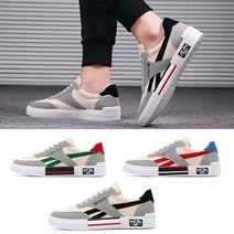 남자 캔버스 스니커즈 컴포트 스니커즈 남자 슬립온 보드 슈즈 배색캔버스슈즈