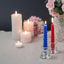 양초 꽈베기 15cm 캔들 빨강 파랑 6개입