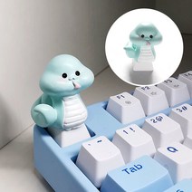 기계식 키보드 OEMR4 키캡 러블리 십이지 애니멀 쥐/소/호랑이/토끼/용/뱀/말/양/원숭이/닭/개/돼지띠 카툰스타일 입체 장식 키보드 꾸미기 십자가형 선물용, 뱀, 키캡만(키보드 없음)