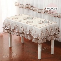 Makone 상표등록북유럽 북유럽풍 피아노 의자 커버 레이스 자수 누빔 프릴 클래식 럭셔리 공주 항공배송, 3번