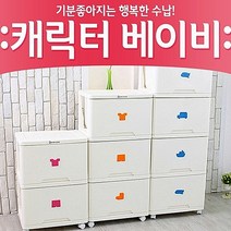 캐릭터 베이비2단 아이방 서랍장 옷 정리 수납함 틈새, 미들퐁 쿠팡 옐로우