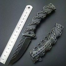 서바이벌나이프 캠핑용칼 헌팅나이프 스톤 워시 체인 접는 전술 접는 블레이드 야외 품질 조각 모든 스테인레스 스틸, 없음