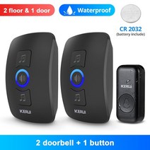 주택 인터폰 주택용 현관 kerui m525 야외 무선 방수 초인종 smart home, 협력사, 2수신기 1버튼-b1, 우리 플러그