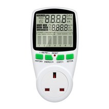 전력계 전력계 전기 소비 테스터 vu 에너지 kwh 미터 단일 소켓 watimetro 카운터 전압계 230 watttimeter, CHINA, UK PLUG