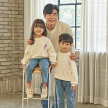 비다이어리 가족티 돌촬영 100일촬영 백일촬영 커플티 단체티 빈티지알러뷰 맨투맨 아이보리 돌~초등생 엄마 아빠 사이즈가족티 돌촬영 100일촬영 백일촬영 커플티 단