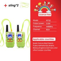 자전거무전기 이 무전기 RT388 워키 토키 장난감 워키토키 아이들무전기 생일 새해 크리스마스 선물 소년 소녀 100800M, CHINA_PMR with sling