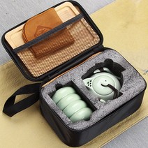 아트미니 휴대용 다기세트 다관 찻잔 이동식 여행용 다도세트, 단일사이즈, 1_다관1 찻잔2