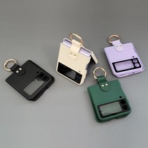 [바보사랑] 갤럭시 Z플립4 골드 핑거링 스트랩 케이스 지플립3[라임블러썸], 색상:크림_Z플립3, 상세 설명 참조