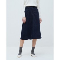 헤지스 여성 22FW 네이비 면 코듀로이 스커트 HSSK2D909N2