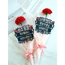 어버이날 스승의날 성년의날 졸업 카네이션 토퍼 한송이 포장 토퍼 어린이집 유치원 선생님 선물, 미모뿜뿜-감사합니다, 빨강카네이션