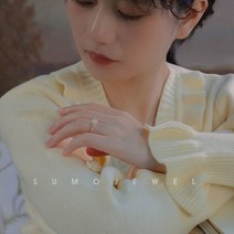 옥 반지 가락지 비취 한복 옥 반지 여성 타 감성 디자인 검지 손가락 탄성 메쉬 빨간 여자 친구 모든 일치