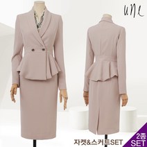 윈 UNE엘레강스페플럼클래식자켓+스커트SET