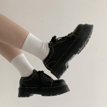[최저가]여성 워커굽 키높이 5cm 스티치 모던한 로퍼 단화 2color