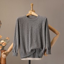 모노시크 블론디 진주 V라인 포인트 니트 MNKS574