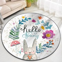토끼 러그-원형(지름 100cm) 북유럽 감성 BEST / 국내 당일발송-신데렐라 데코, 원형러그