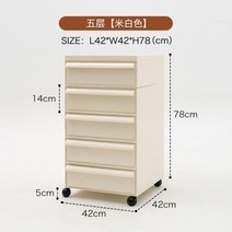 모빌리티 모듈 스토리지 컨테이너 캐비닛 이동식 수납장 디자인 보관함 정리함 카트, 5층 화이트