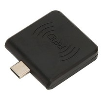 Sanpyl RFID 폰 카드 리더기 USB C 인터페이스 125Khz 휴대용 스마트 카드 리더기 RFID ID 휴대폰 카드 리더기 내장 버저 (블랙), Black