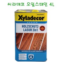 씨라데코 외부 오일스테인 방부 방충 방습 목재보호 4L, 자단색, 1개