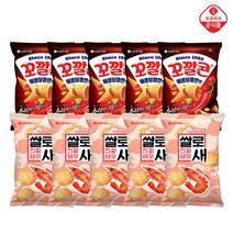 [롯데제과] 봉지과자 10봉 혼합구성(쌀로새/쌀로별/도리토스/꼬깔콘/치토스/오잉꾸잉/에어베이크드), 7.쌀로새*5+꼬깔콘매콤*5