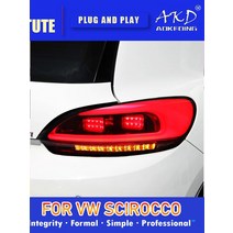 폭스 바겐 scirocco LED 테일 라이트 2009-2015 리어 안개 브레이크 턴 신호 자동차 액세서리에 대한 AKD, 한개옵션1, 02 다크 그레이