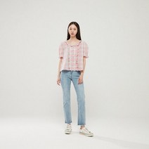 [랩] [LAP] AM2WB465 체크 잔프릴 턱소매 블라우스 (P002042153)