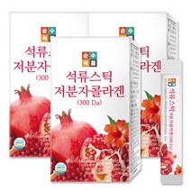 순수식품 석류 저분자 콜라겐 농축 스틱 3박스(90포) 석류원액, 10ml, 90개