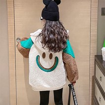 주니어 뽀글이 점퍼 초등 학생 여아 후리스 집업 여자 고학년 겨울 스마일 재킷 점퍼