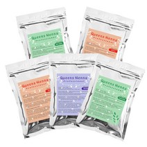 퀸즈헤나 프로페셔날 천연헤나염색약 100g 5개세트 Queens Henna Professional 인도직수입 정품, 브라운3 + 레드2