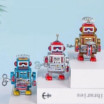 빈티지 레트로 틴토이 양철 태엽 악기 로봇 장식 소품, 단품