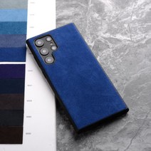 ALCANTARA 삼성 갤럭시 휴대폰 케이스 S23 울트라 S22 S21 S10 FE 노트 20 플러스 5G 슈퍼카 내부 동일한 인조 가죽 케이스154350, Blue