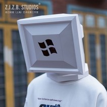 윈도우 모니터 가면 쉬운종이접기 페이퍼 토이 크래프트 도안 수업 종이인형 2평 방꾸미기 벽인테리어, 2_화이트