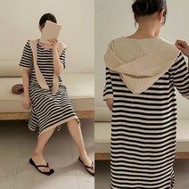 퍼니걸스 6338 데일리 단가라 니트 반팔 롱 원피스 여성의류