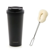 락앤락 원터치 클립 텀블러 550ml + 세척솔 세트, 블랙+세척솔