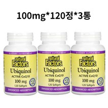네추럴팩터스 유비퀴놀 코큐텐 코엔자임Q10 100mg 120정 3개