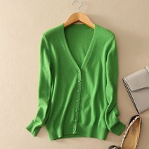 기본 베이직 소프트 울 브이넥 가디건 6890 그린Y/NPD:YD2003Y +P1